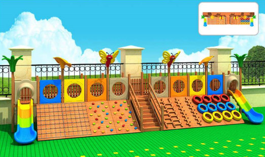 巩义木质组合滑梯-木质组合滑梯价格-郑州PA捕鱼游乐设备